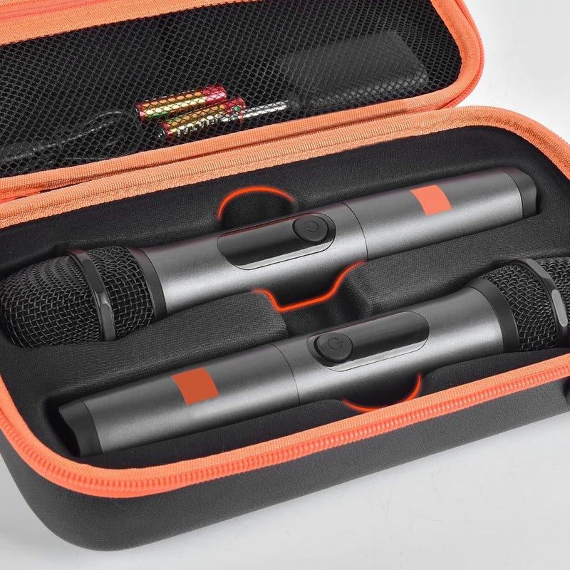 GWCASE Wireless Microphone Case For JBL Wireless Two Microphone System & PartyBox Mic, Handheld Dual Mic Bag for Singing or Karaoke for Receivers, Adapters, AA Batteries and Other Accessories(Box Only) - Image 5